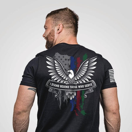 Nine Line Stand Behind Those Who Serve Short Sleeve Shirt Black Size S