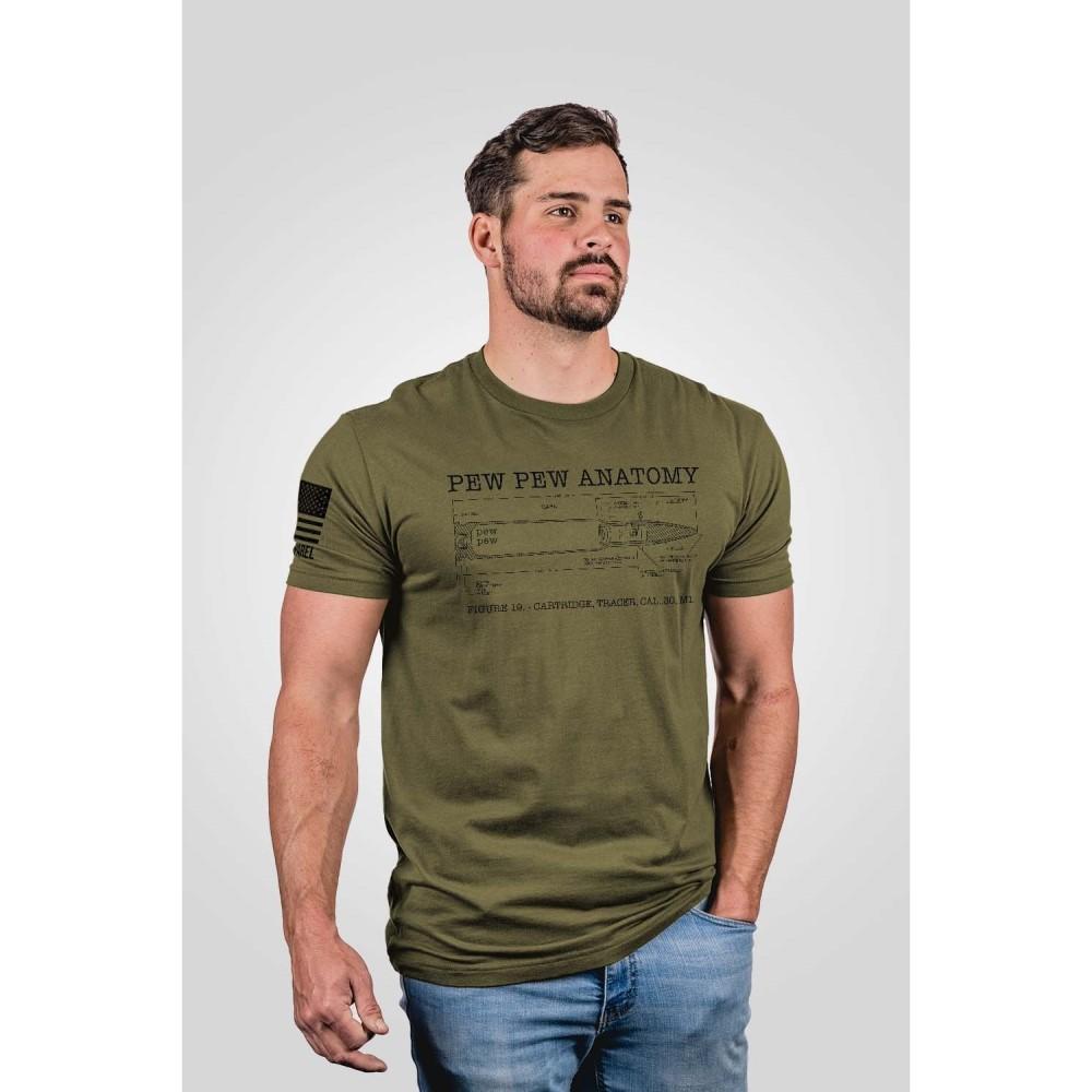 Nine Line Pew Pew Anatomy Military Green Short Sleeve Shirt XL
