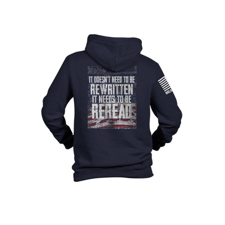 Nine Line Reread Not Rewritten Navy Hooded Sweatshirt M