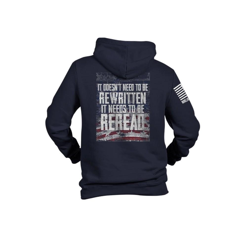 Nine Line Reread Not Rewritten Navy Hoodie Size S
