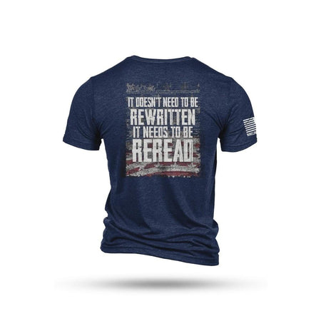 Nine Line Patriotic 'Reread Not Rewritten' T-Shirt Navy 2XL