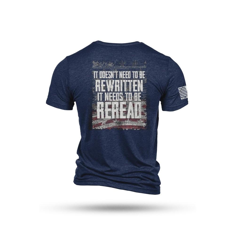 Nine Line Reread Not Rewritten Graphic Tee Navy S