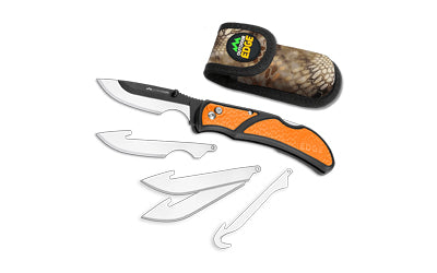 Outdoor Edge RCB30-10C RazorCape Folding Hunting Knife with 5 Blades, Orange Handle