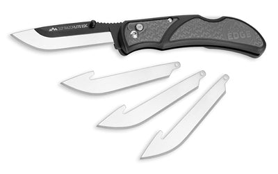 Outdoor Edge RLY30-50C Razor EDC Lite Folding Knife, 4 Drop Point Blades, Gray/Black