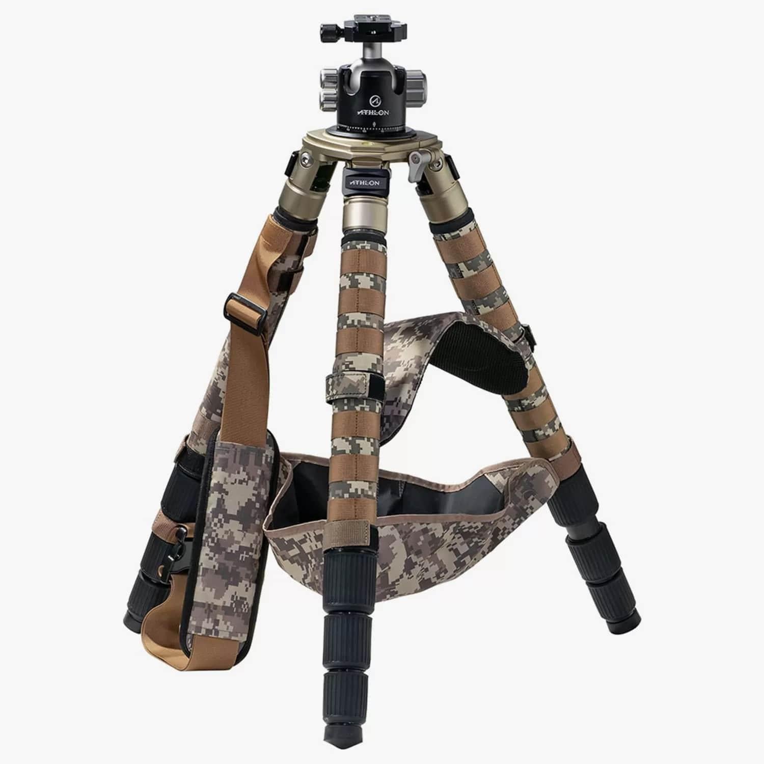 Athlon Midas CF29 Carbon Fiber Tripod Camo 9" to 65" with Carrying Case