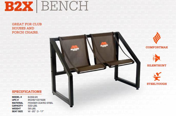 Millennium B2X 2-Person Bench for Hunting Club or Porch