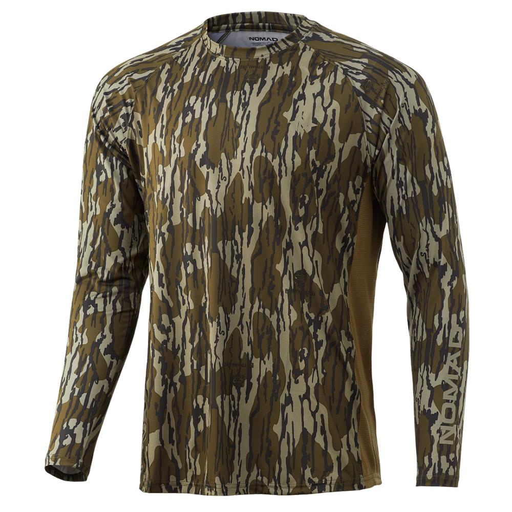 Nomad Camo Pursuit Long Sleeve Hunting Shirt Mossy Oak Bottomland M