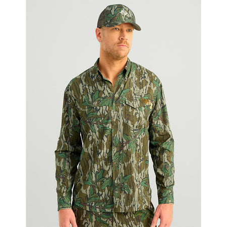 Nomad Ambush LS Camo Hunting Shirt Mossy Oak Greenleaf L