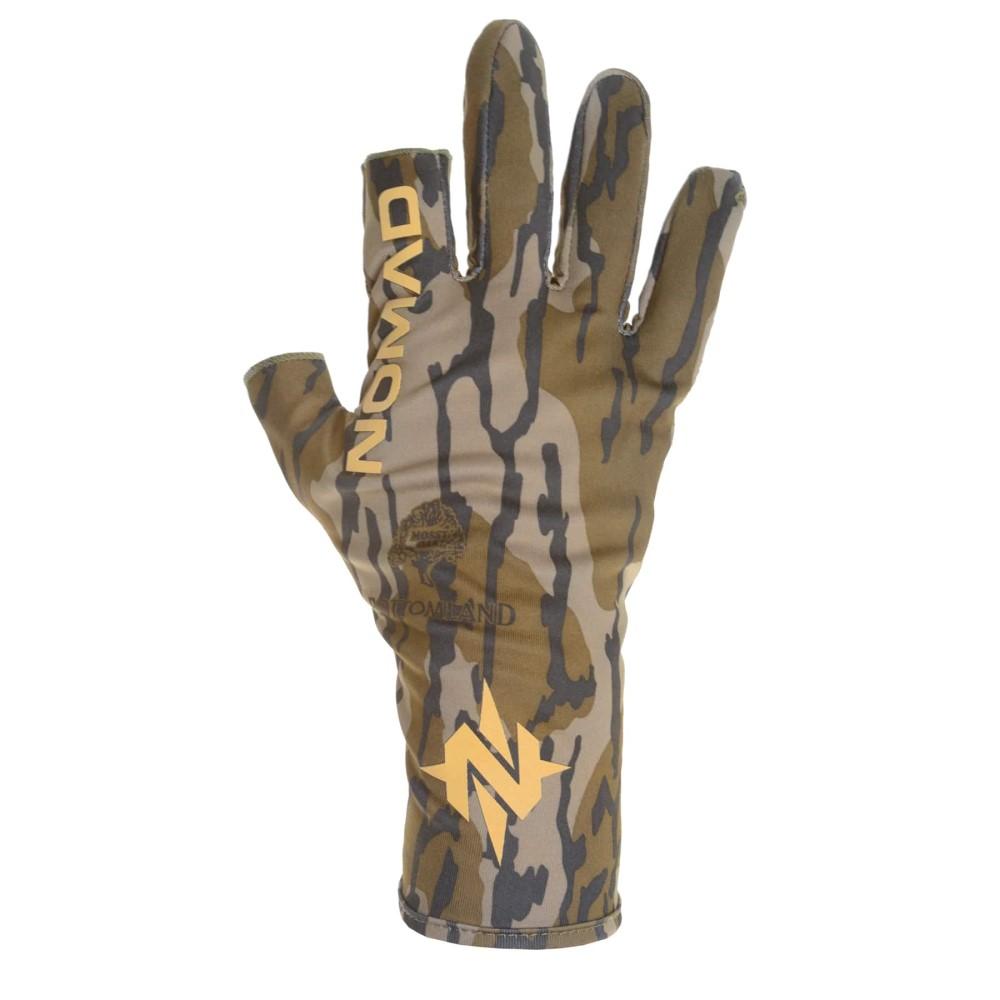 Nomad Fingerless Turkey Glove in Mossy Oak Bottomland Size M/L