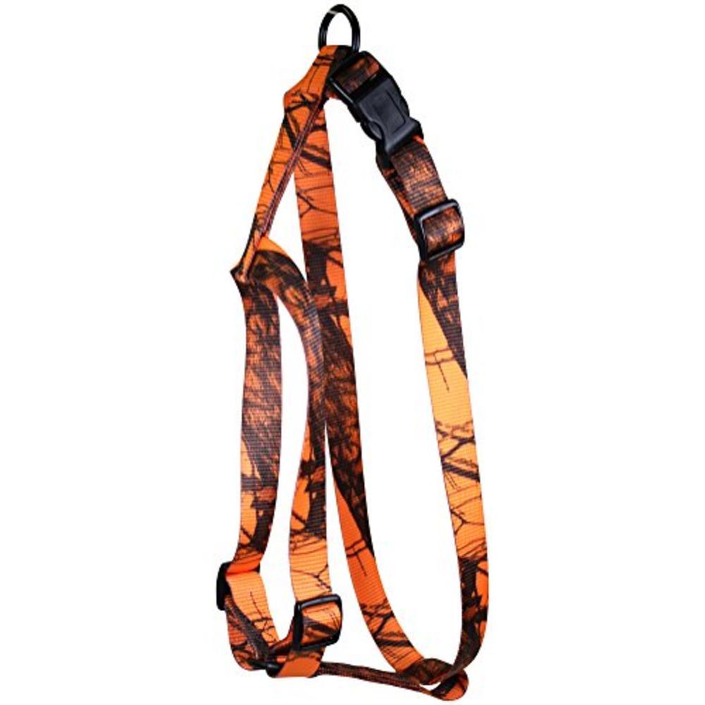 Omnipet Kwik Klip 1" Nylon Pet Harness Mossy Oak Blaze Orange Camo Large