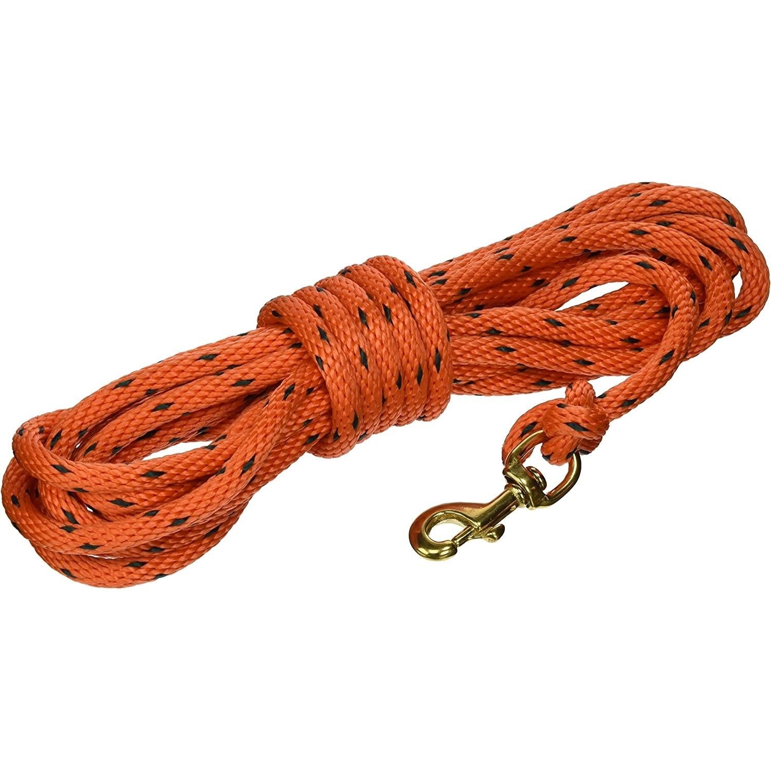 Omnipet Orange 20 Foot Check Cord with Brass Snap