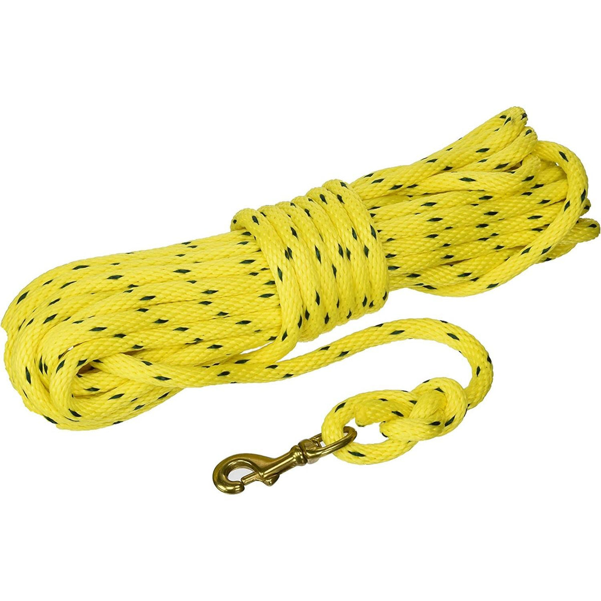 Omnipet 40 Foot Check Cord Yellow - Brass Snap Dog Training Rope