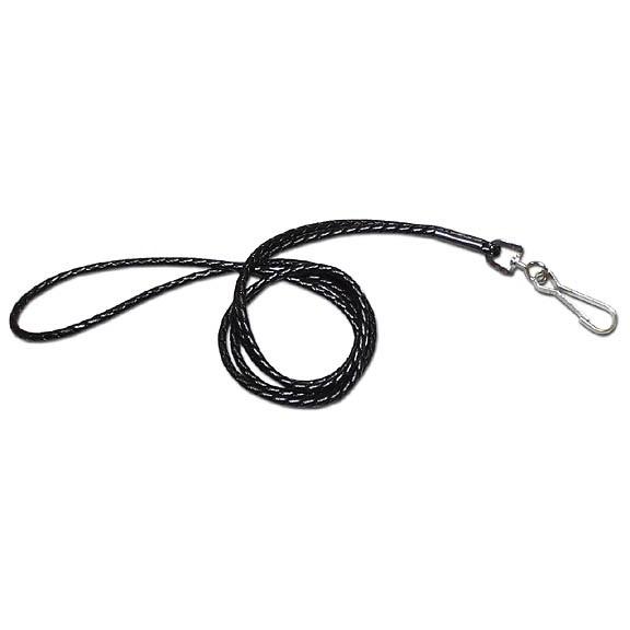Omnipet Black Round-Braided Lanyard with Swivel Clasp, 27 Inch