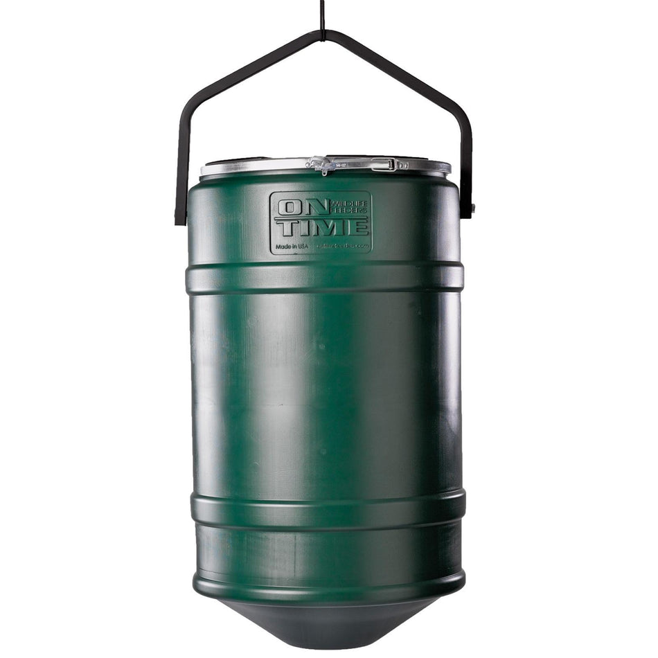 On Time 200-Pound Barrel with Hanger for Wildlife Feeder No Timer Included