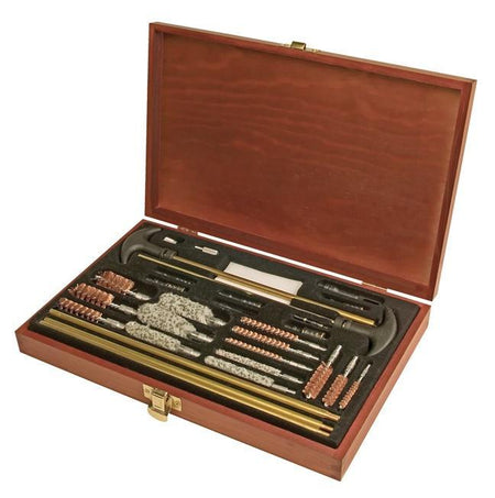 Outers Universal 32 Piece Gun Cleaning Set Wood Box