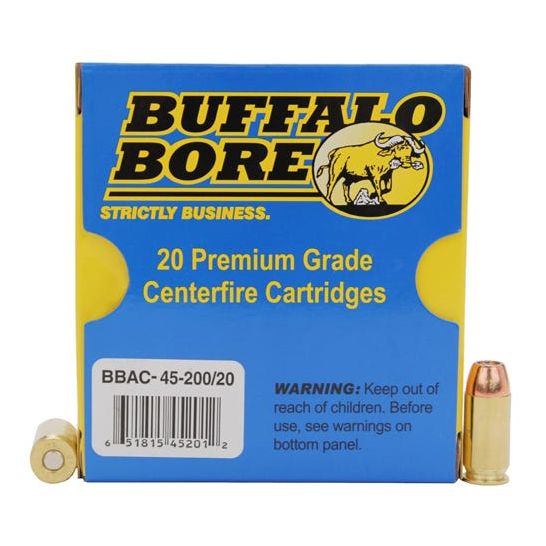 Buffalo Bore .45 ACP/Auto 4520020 Personal Defense Jacketed Hollow Point JHP 200 Grain