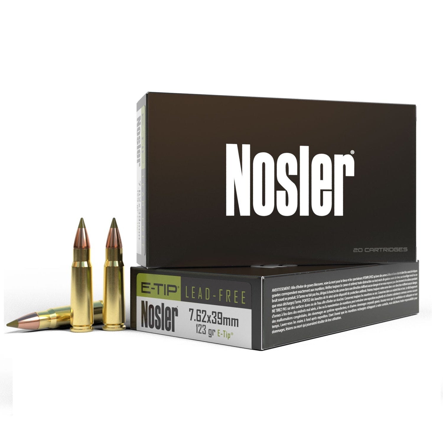 Nosler 7.62x39mm 40040 Expansion Tip E-Tip Boat Tail 123 Grain