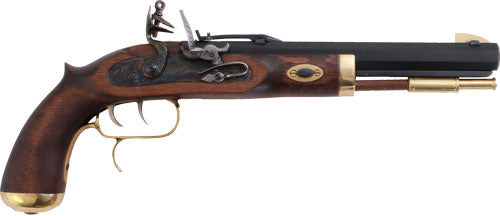 Traditions Trapper .50 Cal Flintlock Muzzleloader Pistol 9.75" Blued Barrel Hardwood