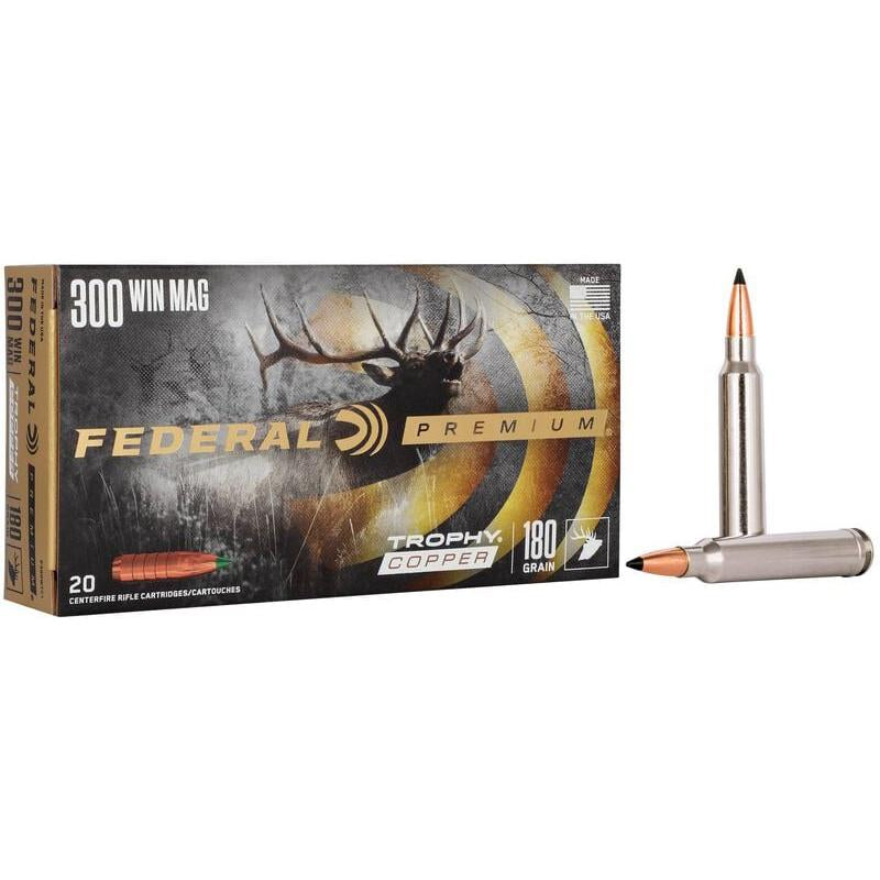 Federal Trophy Copper Rifle Ammunition .300 Win Mag 180gr