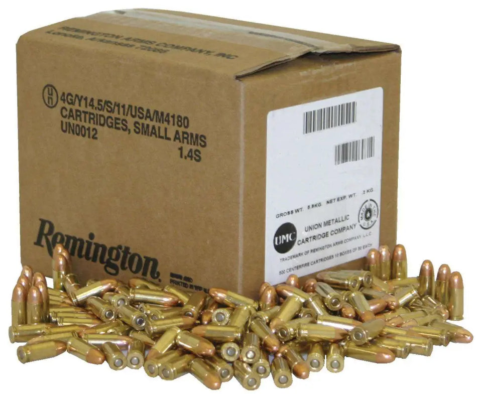 Remington 9mm Luger/Parabellum 23659 UMC Handgun Full Metal Jacket FMJ 115 Grain