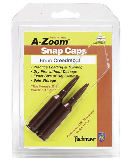 A-ZOOM Snap Cap 6mm Creedmoor Dummy Rounds 2PK