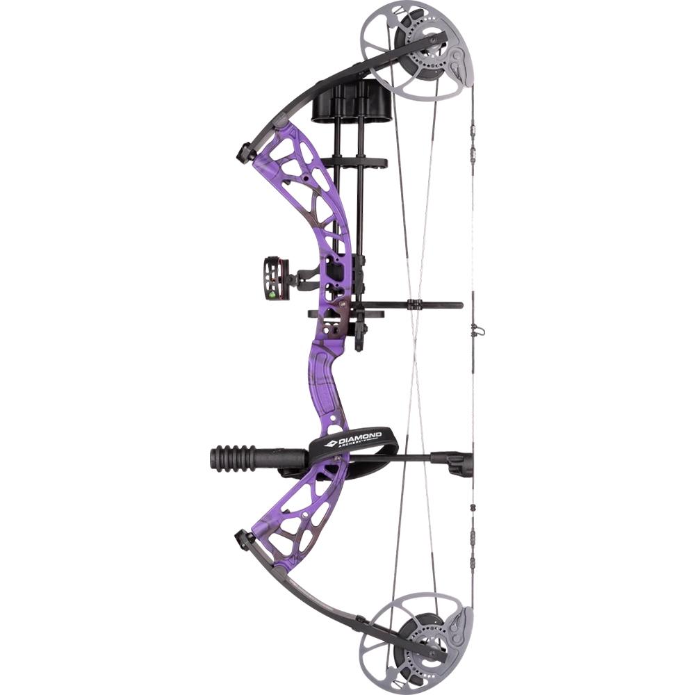 Diamond Archery Edge Max RH Compound Bow 20-70# Purple Blaze – 314 FPS