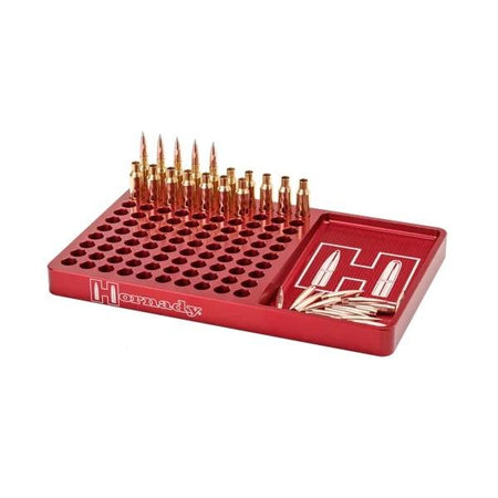 Hornady 6061-T6 Aluminum Reloading Block Red 100 Case Capacity
