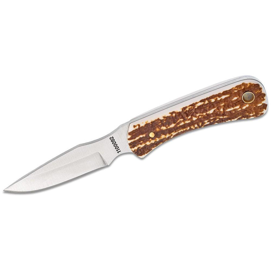 Uncle Henry 301UH Fixed Blade Drop Point Knife 3.15" Staglon Handle Leather Sheath