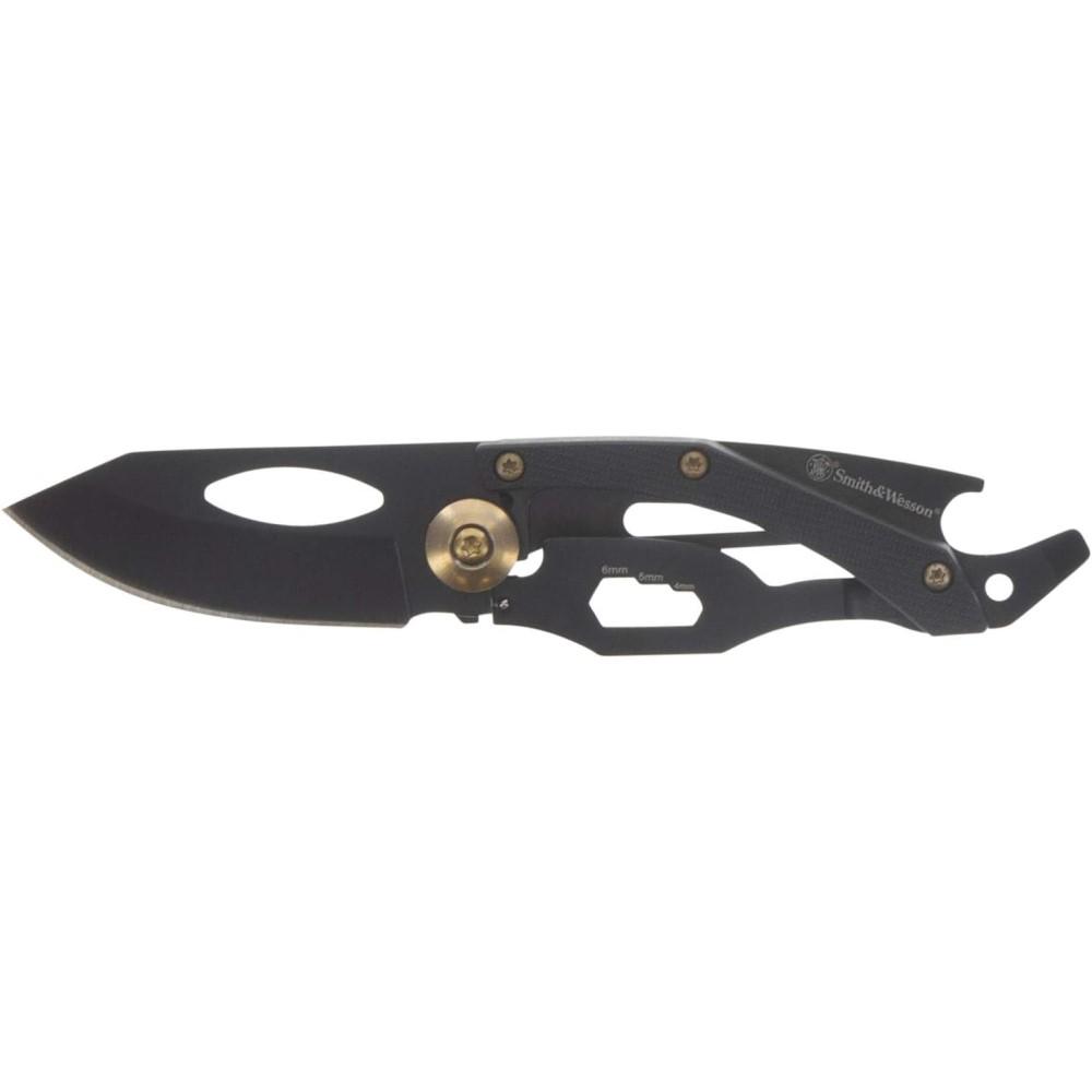 Smith & Wesson 2-Inch Drop Point Folding Knife Black with Hex Wrenches