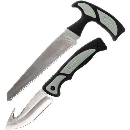Battenfeld Old Timer Hunter Knife Combo - Serrated & Guthook Black and Grey