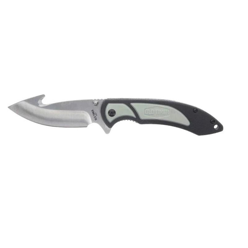 Old Timer Trail Boss 3.5" Gut Hook Folding Hunting Knife Black
