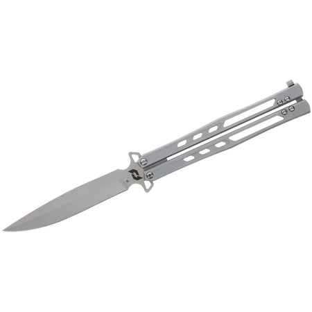 Schrade Alkymest Alpha Class Butterfly Knife 4" D2 Steel Blade Silver