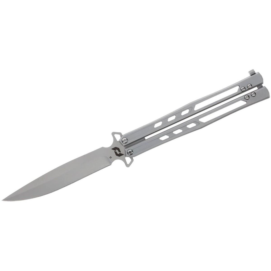 Schrade Alkymest Alpha Class Butterfly Knife 4" D2 Steel Blade Silver