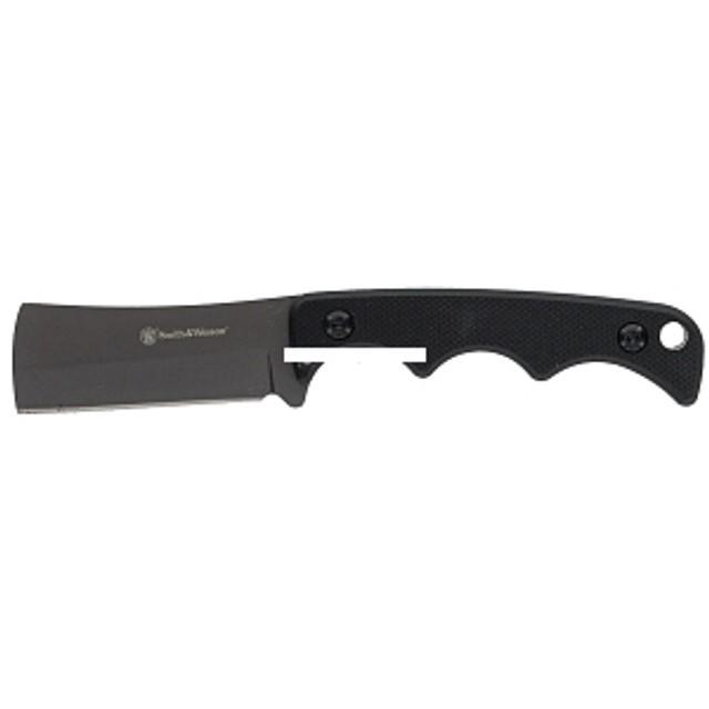 Smith & Wesson HRT Cleaver Fixed Blade Neck Knife 2" Black with Sheath