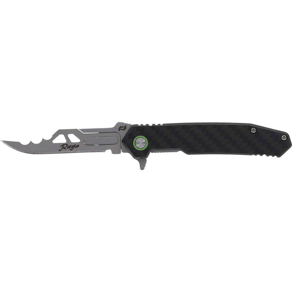 Schrade Phantom Enrage Knife Replaceable Blade 2.2" Black with Carbon Fiber Handle