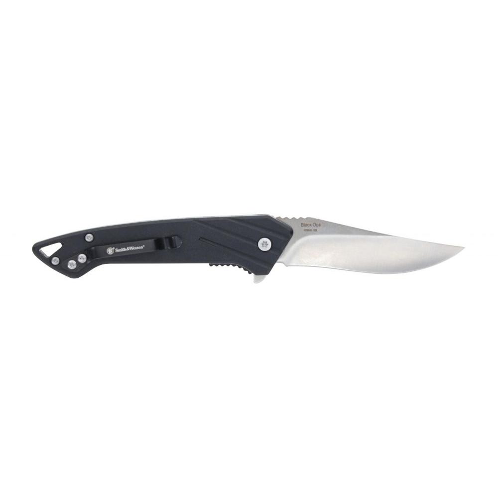 Smith & Wesson Black Ops 3" Recurve Blade Folding Knife Black Finish