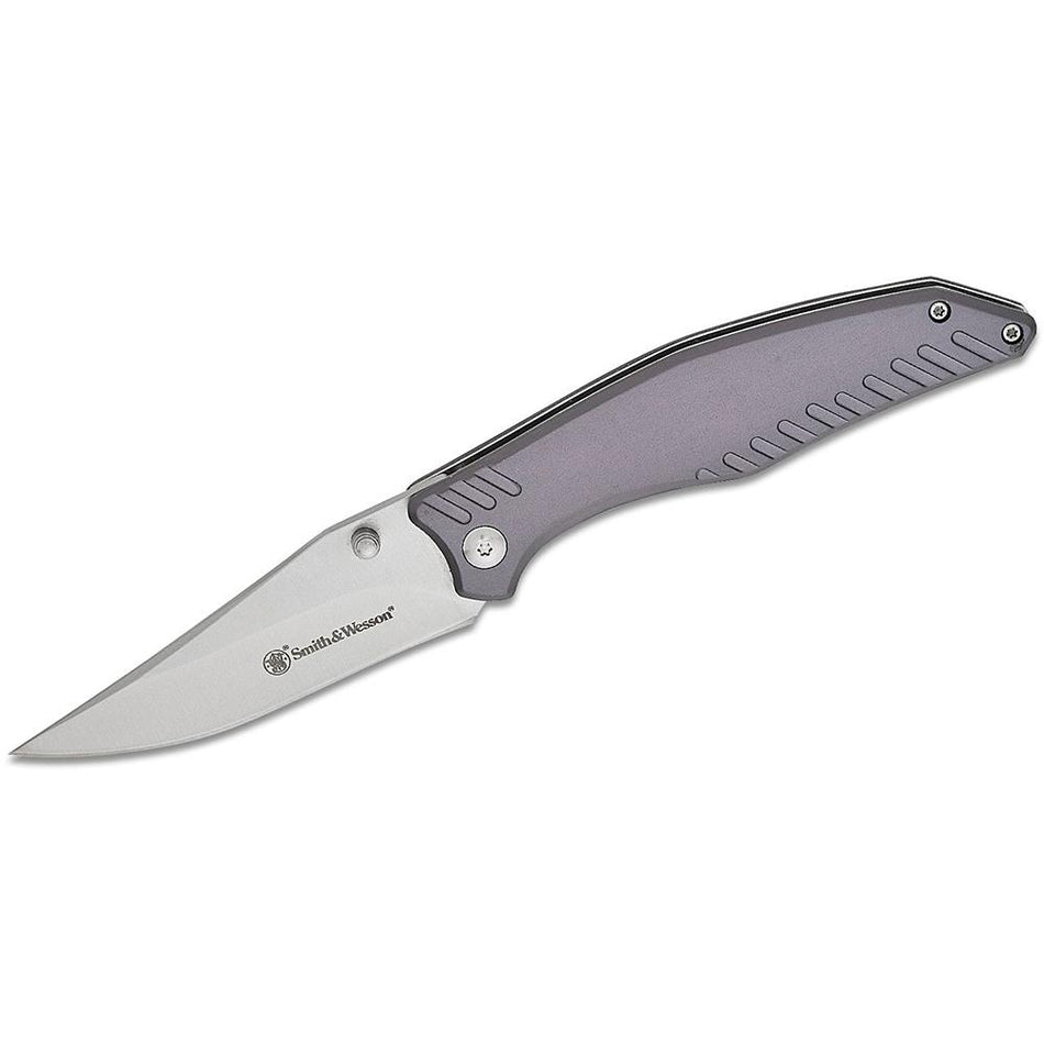 Smith & Wesson Black Ops Gray Folding Pocket Knife 3.35" Clip Point Stainless Blade