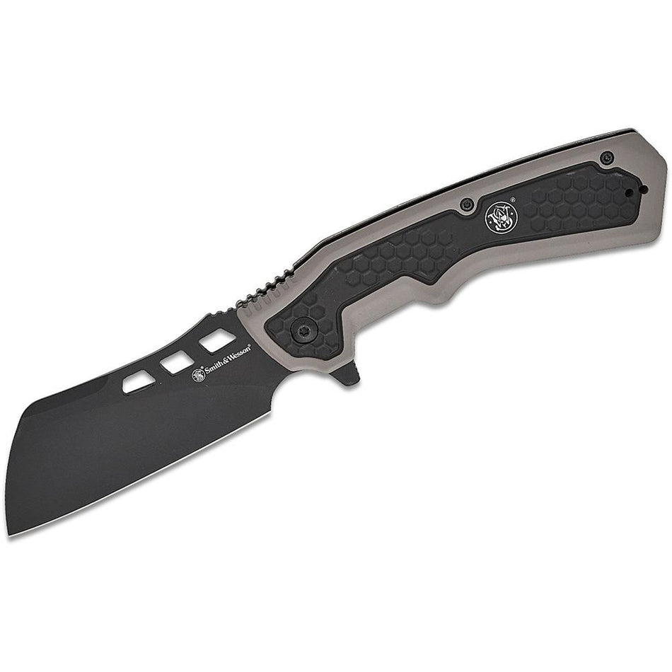 Smith & Wesson Extraction & Evasion Folding Knife 3-1/2" Cleaver Blade Black