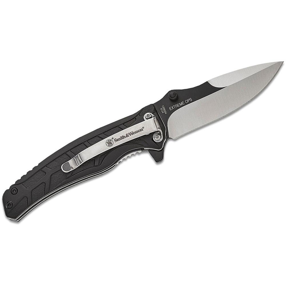 Smith & Wesson Extreme Ops Folding Pocket Knife 3" Drop Point Blade, Two Tone