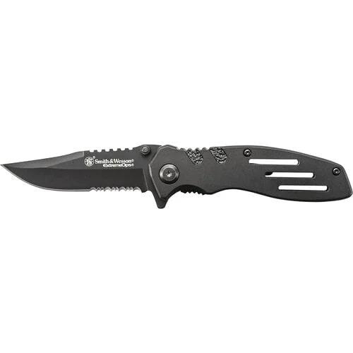 S&W Extreme Ops Liner Lock Folding Knife Black 3-1/10 Inch Blade