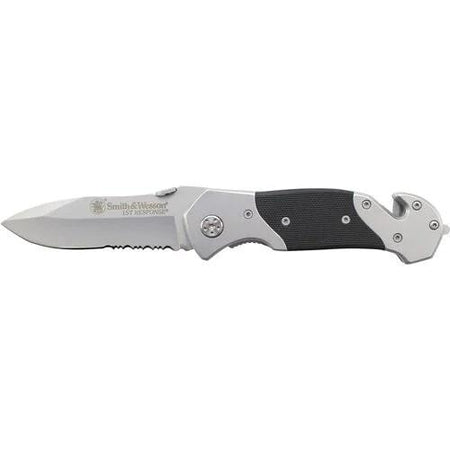 Smith & Wesson 1st Response Drop Point Folding Knife 3-3/10" Blade Black/Silver