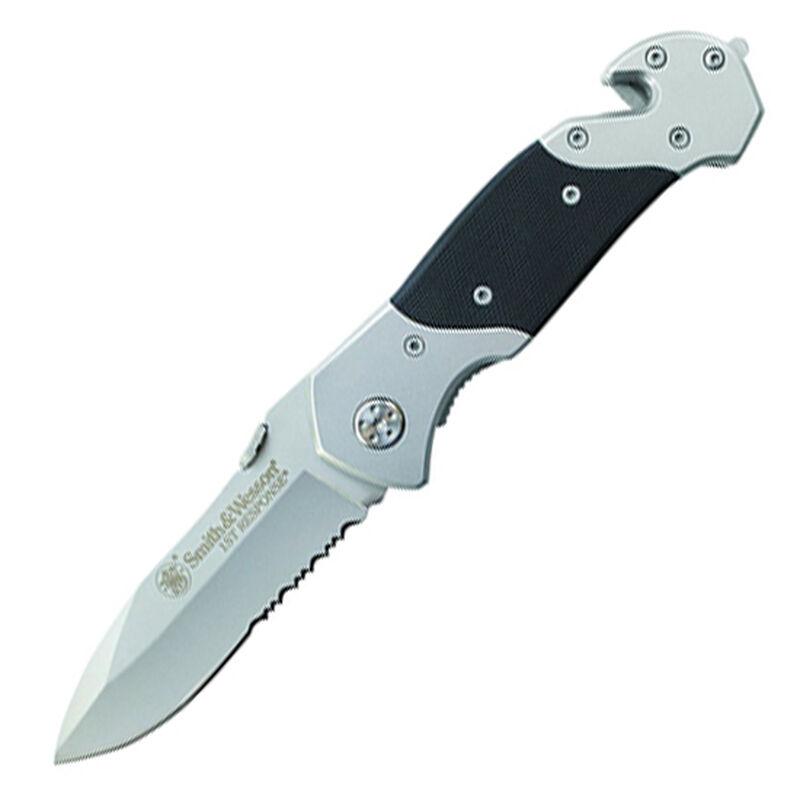 Smith & Wesson 1st Responder Liner Lock Folding Knife 3-3/10" Serrated Drop Point Black Silver