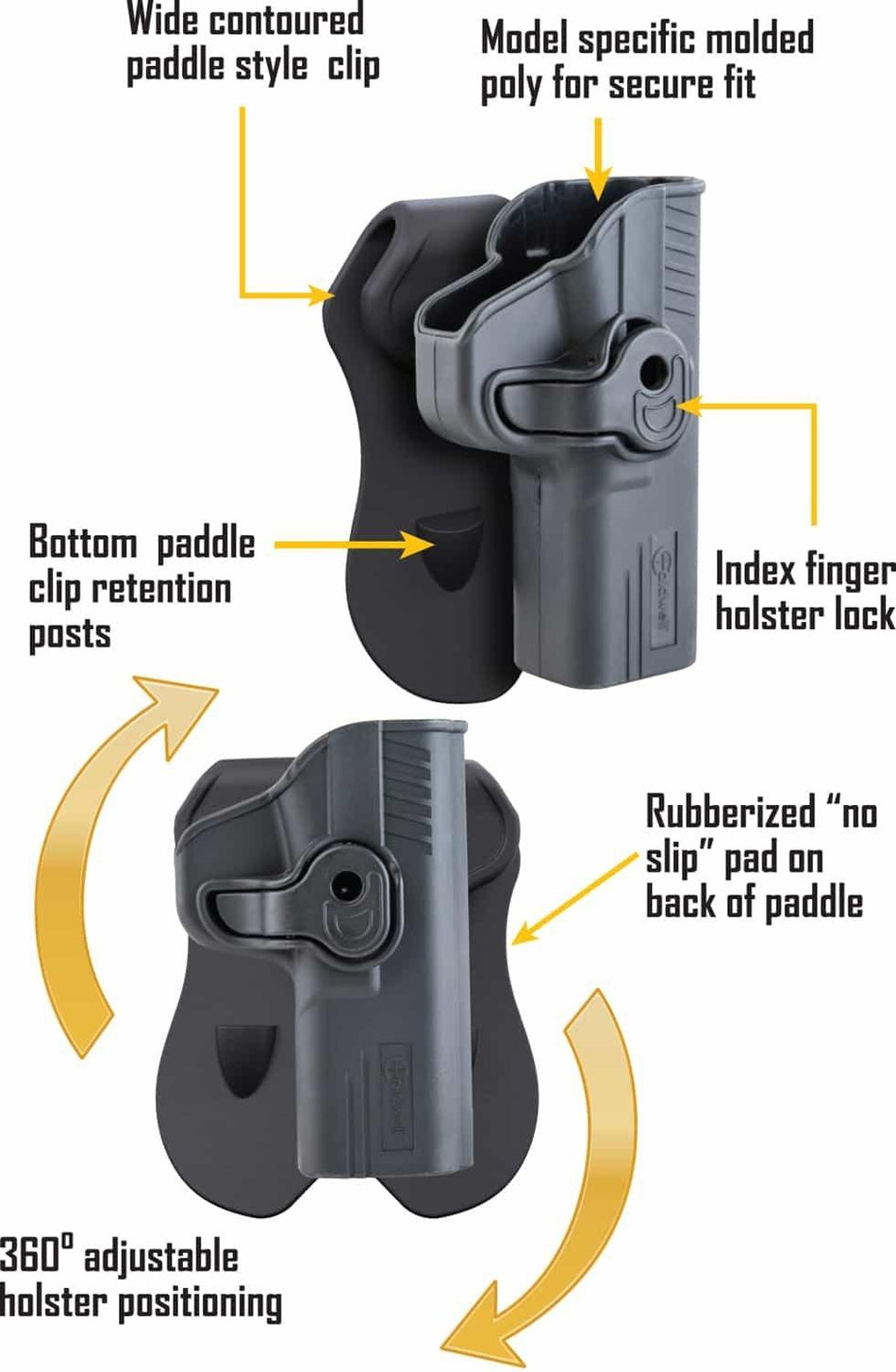 Caldwell Tac Ops Holster Glock 34 360-Degree Adjustable Paddle Style