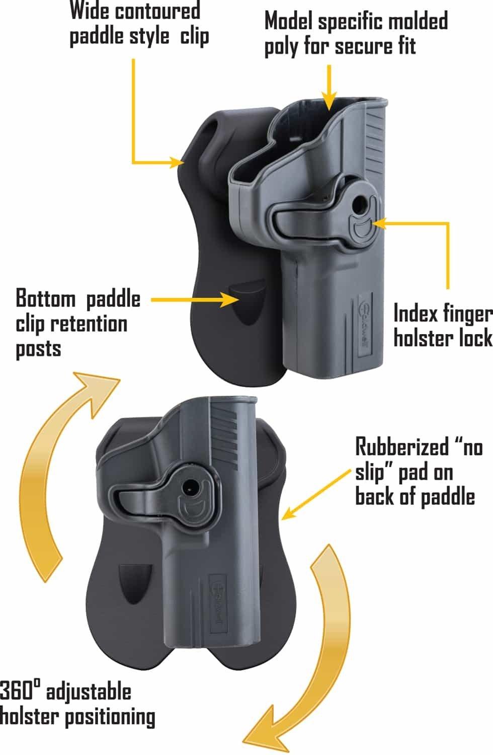 Caldwell Tac Ops Molded Poly Holster for Taurus 24/7 with 360-Degree Adjustment