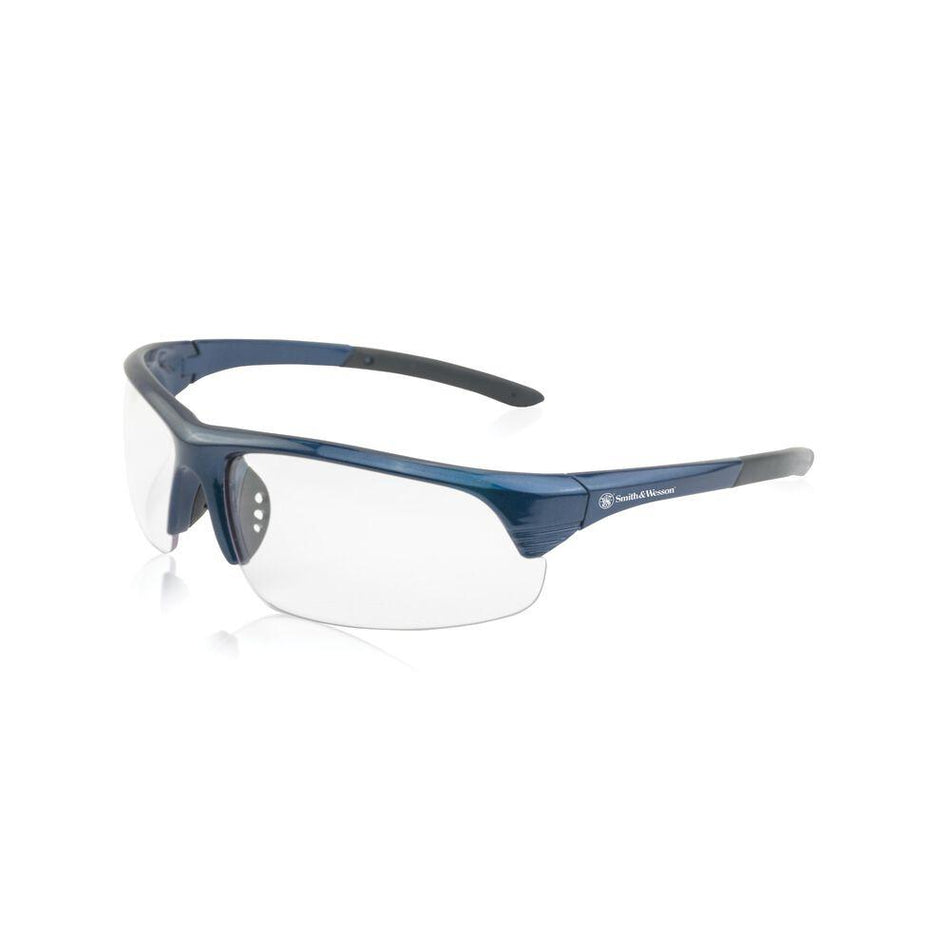 Smith & Wesson Corporal Shooting Glasses Half Frame Blue Clear Lens ANSI Z87.1