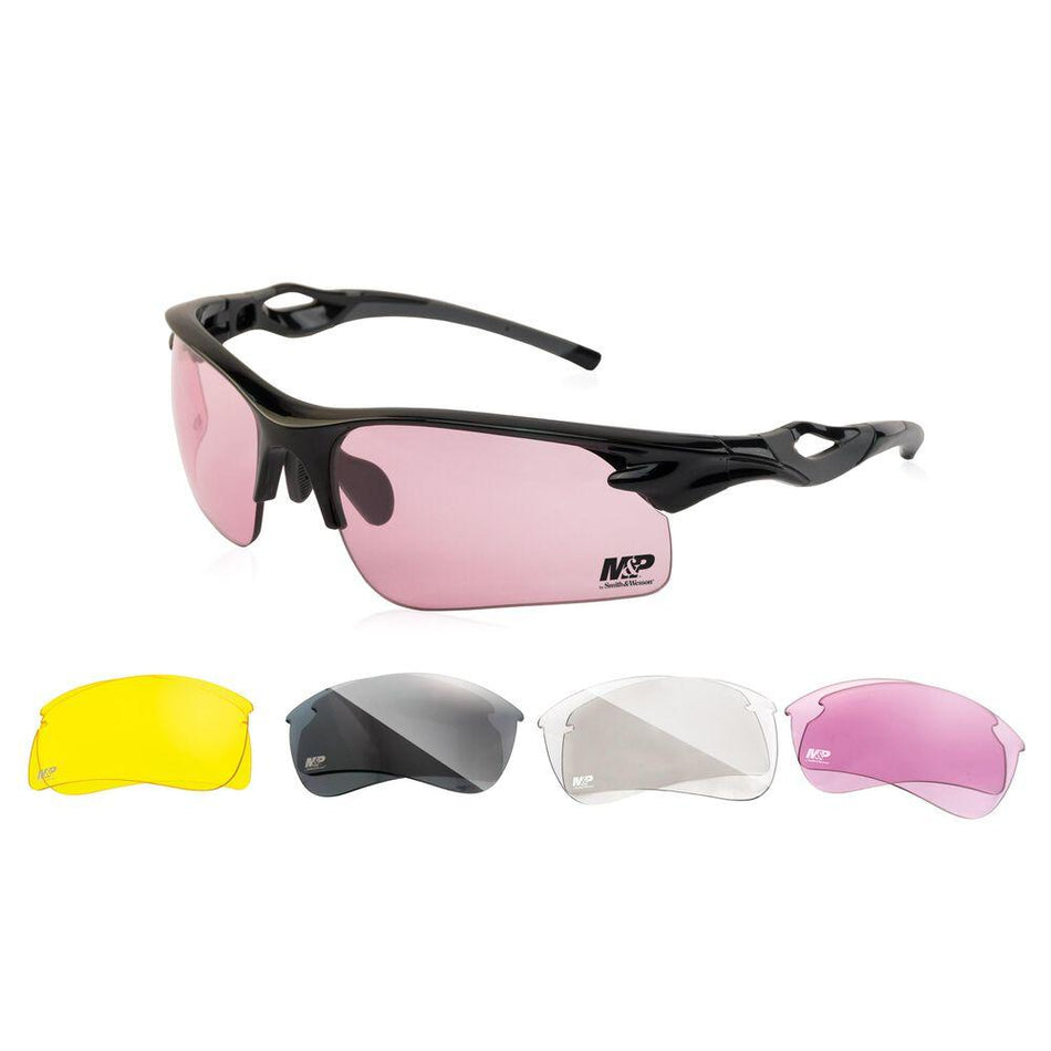S&W M&P Harrier Half-Frame Shooting Glasses 4 Interchangeable Lens Sets