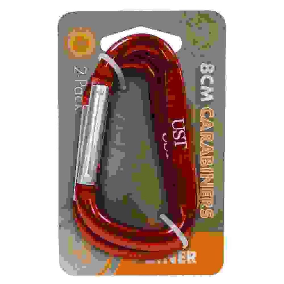 UST Aluminum Carabiner 8cm Assorted Colors 2-Pack PDQ 12-ct