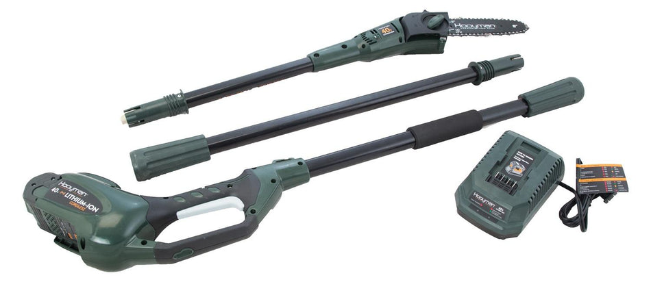 Hooyman Cordless 40 Volt Lithium Pole Saw - Extends to 10 ft with Auto-Oiler