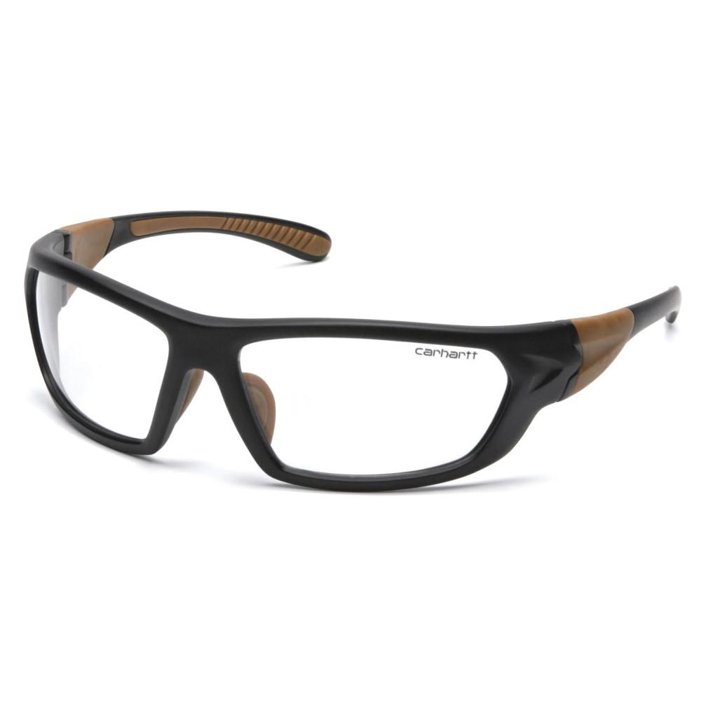 Pyramex Carhartt Carbondale Clear Lens Shooting Glasses - Black/Tan