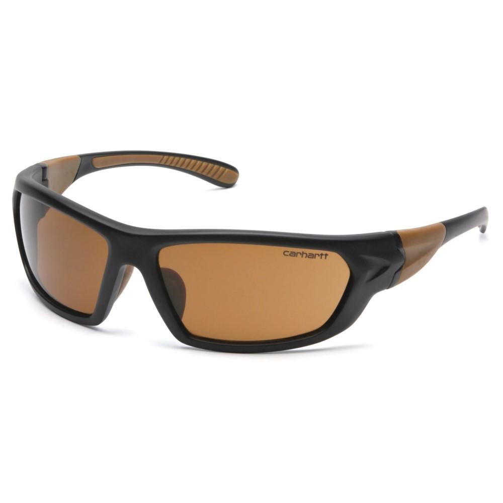 Pyramex Carbondale Shooting Glasses Black and Tan Frame with Sandstone Bronze Lens